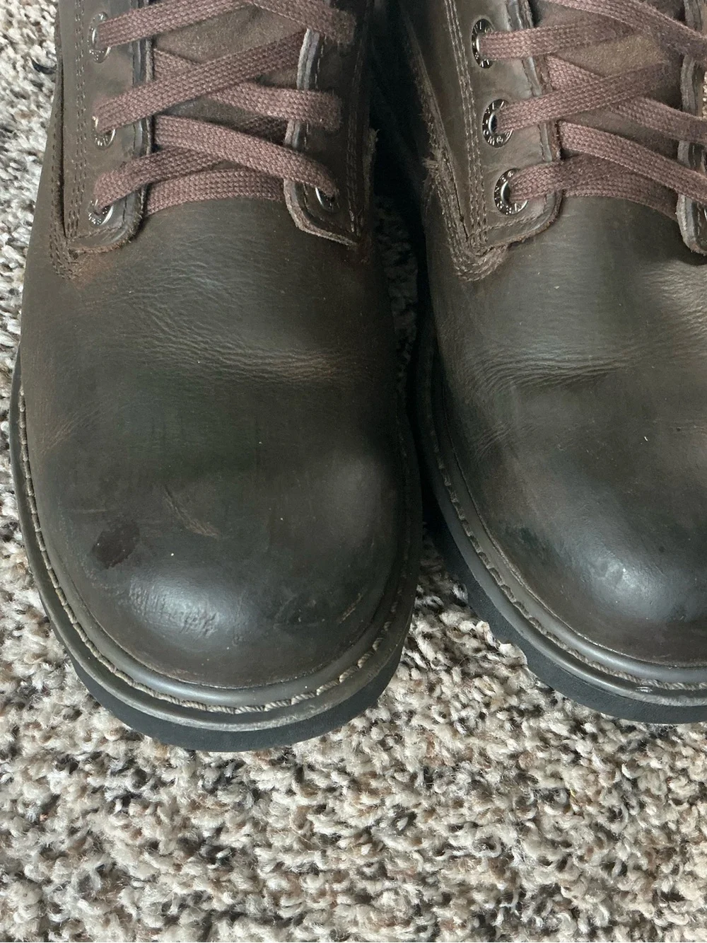 Wolverine Brown Leather Lace-Up Work Boots